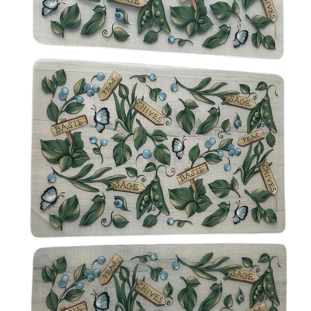 3-PK Placemats FRANCO Herb Garden Leaf Pattern Plastic Placemats - Picture 2 of 3